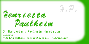 henrietta paulheim business card